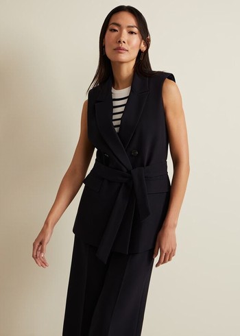 Phase Eight Jade Sleeveless Tailored Jackets Navy USA | 5709386-SY